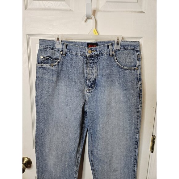 Skin Industry Blue Jeans Mens 36x30 Straight Leg Vtg 90s Button Fly Pink Lady - Picture 2 of 13